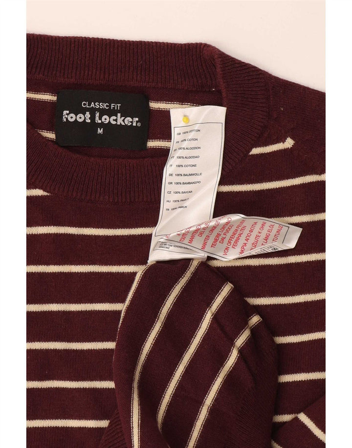 Foot Locker Ανδρικό πουλόβερ με λαιμόκοψη μεσαίο μπορντό ριγέ