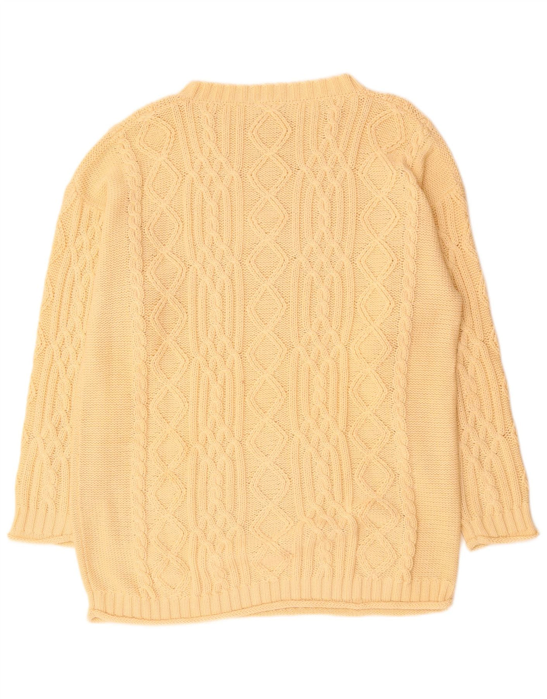 Ανδρικό πουλόβερ Vintage Boat Neck Jumper Μεγάλο Μπεζ Βαμβακερό