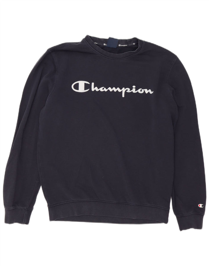 CHAMPION Ανδρικό γραφικό φούτερ Jumper Medium Navy Blue Cotton