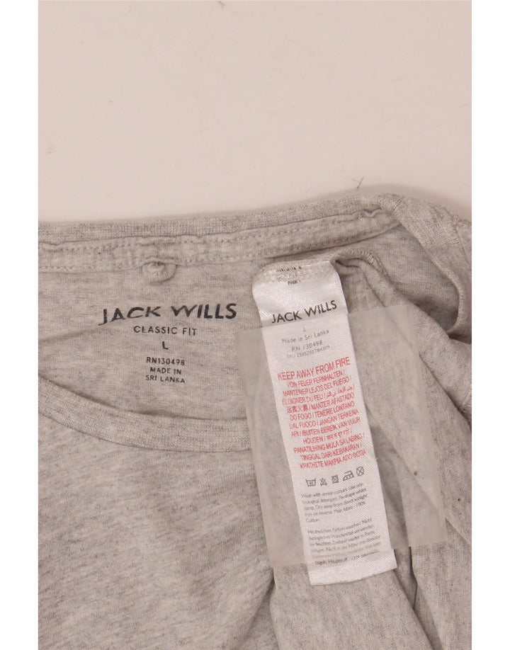 Jack Wills Ανδρικό T-Shirt Classic Fit Top μεγάλο γκρι βαμβακερό