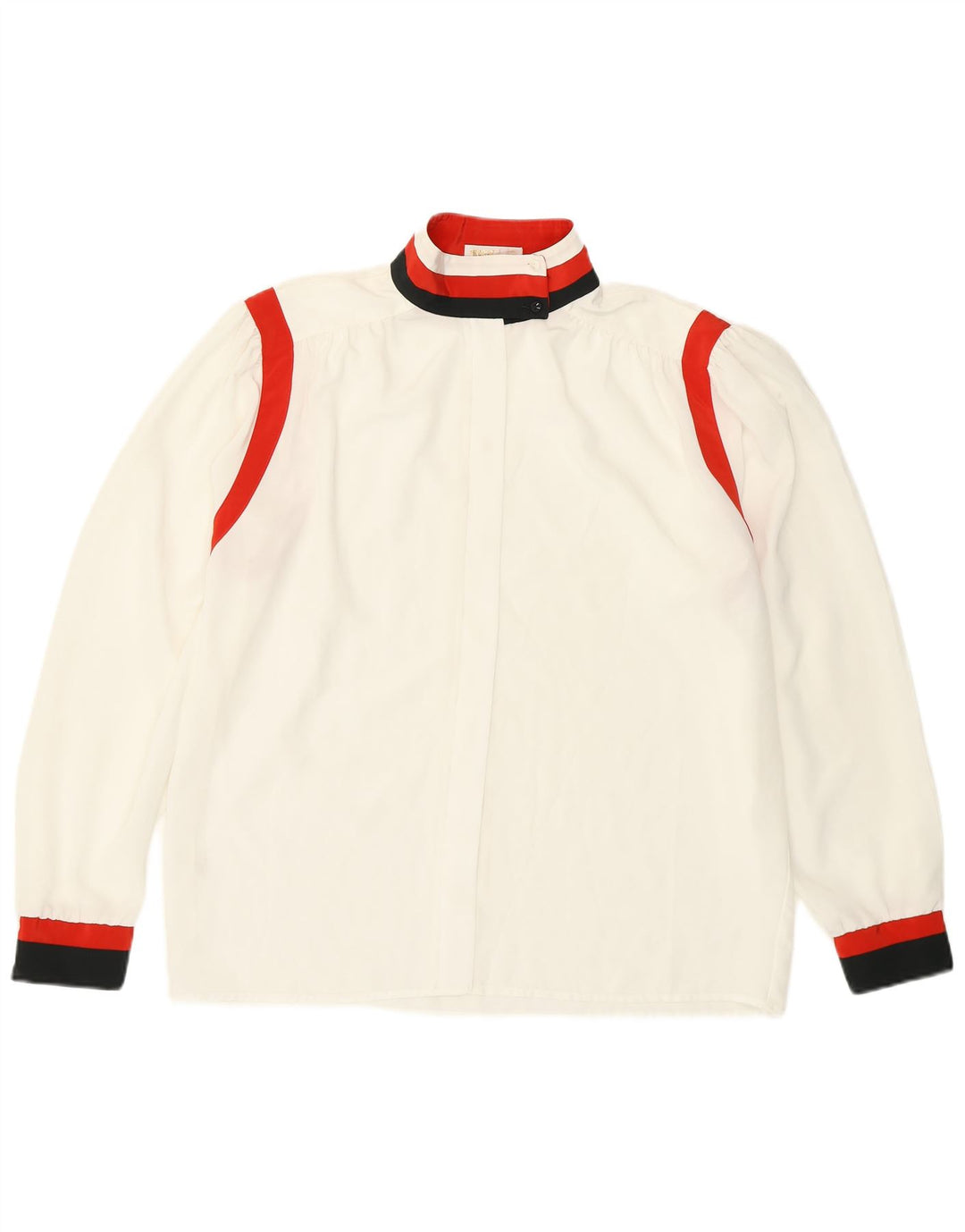 Mona γυναικείο πουκάμισο μπλούζα UK 14 Large White Colourblock Polyester