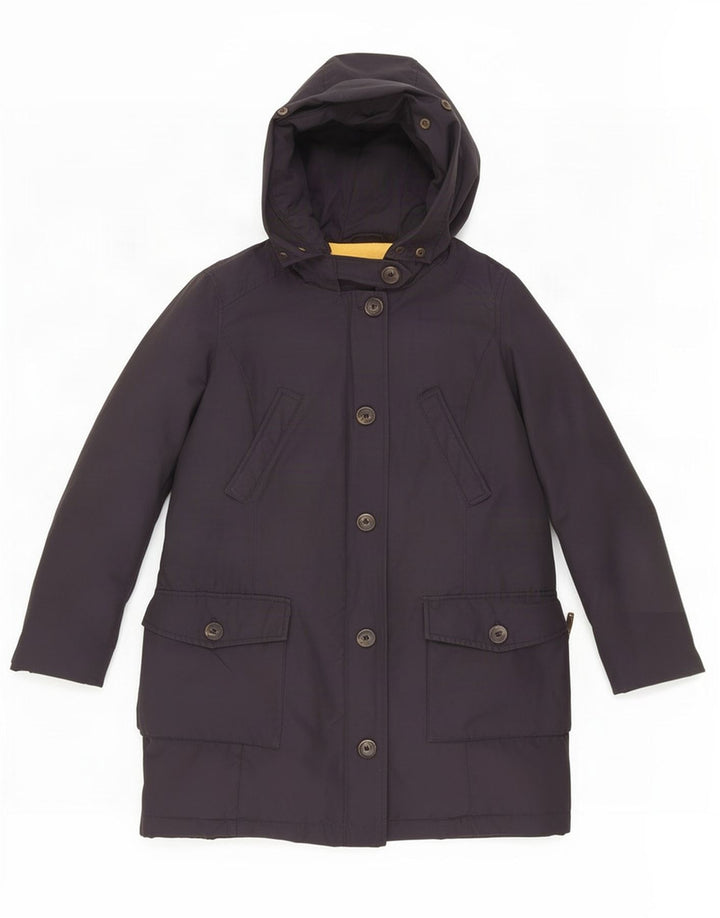 Zara Γυναικείο παλτό με κουκούλα με επένδυση UK 12 Medium Navy Blue Polyamide