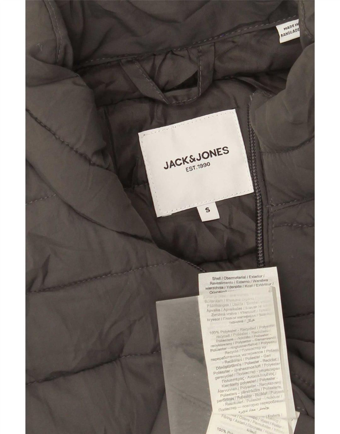 Jack & Jones Ανδρικό padded Gilet UK 36 Small Grey Polyester