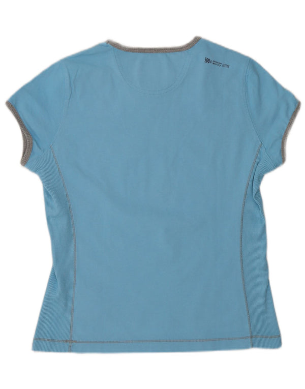 Champion Γυναικείο γραφικό T-Shirt Top UK 14 Large μπλε βαμβακερό