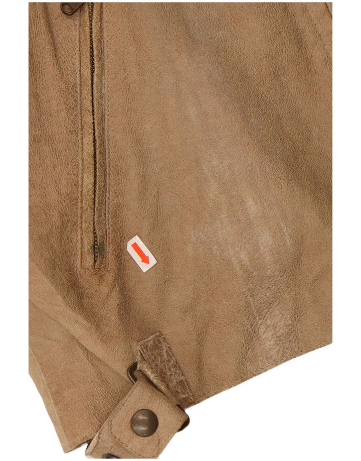 ANDREA D'AMICO Ανδρικό Δερμάτινο Μπουφάν Racer IT 56 XL Δερμάτινο μπεζ