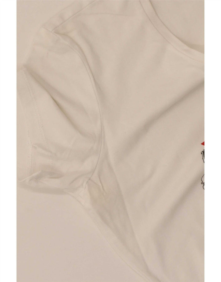 Γυναικείο γραφικό μπλουζάκι Guess Top UK 12 Medium White