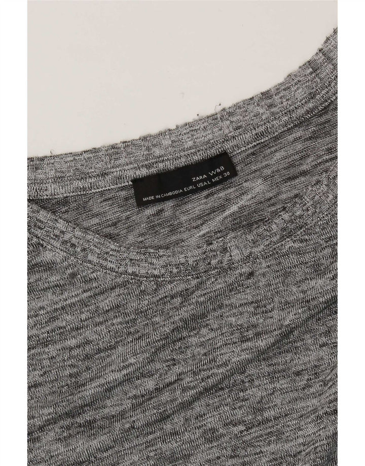 Zara γυναικείο τοπ μακρυμάνικο UK 16 Large Grey Flecked
