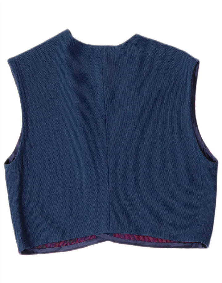 VINTAGE Γυναικείο Σετ 3 τεμαχίων IT 46 Μεγάλο W26 Μπλε Navy Floral Παρθένο μαλλί