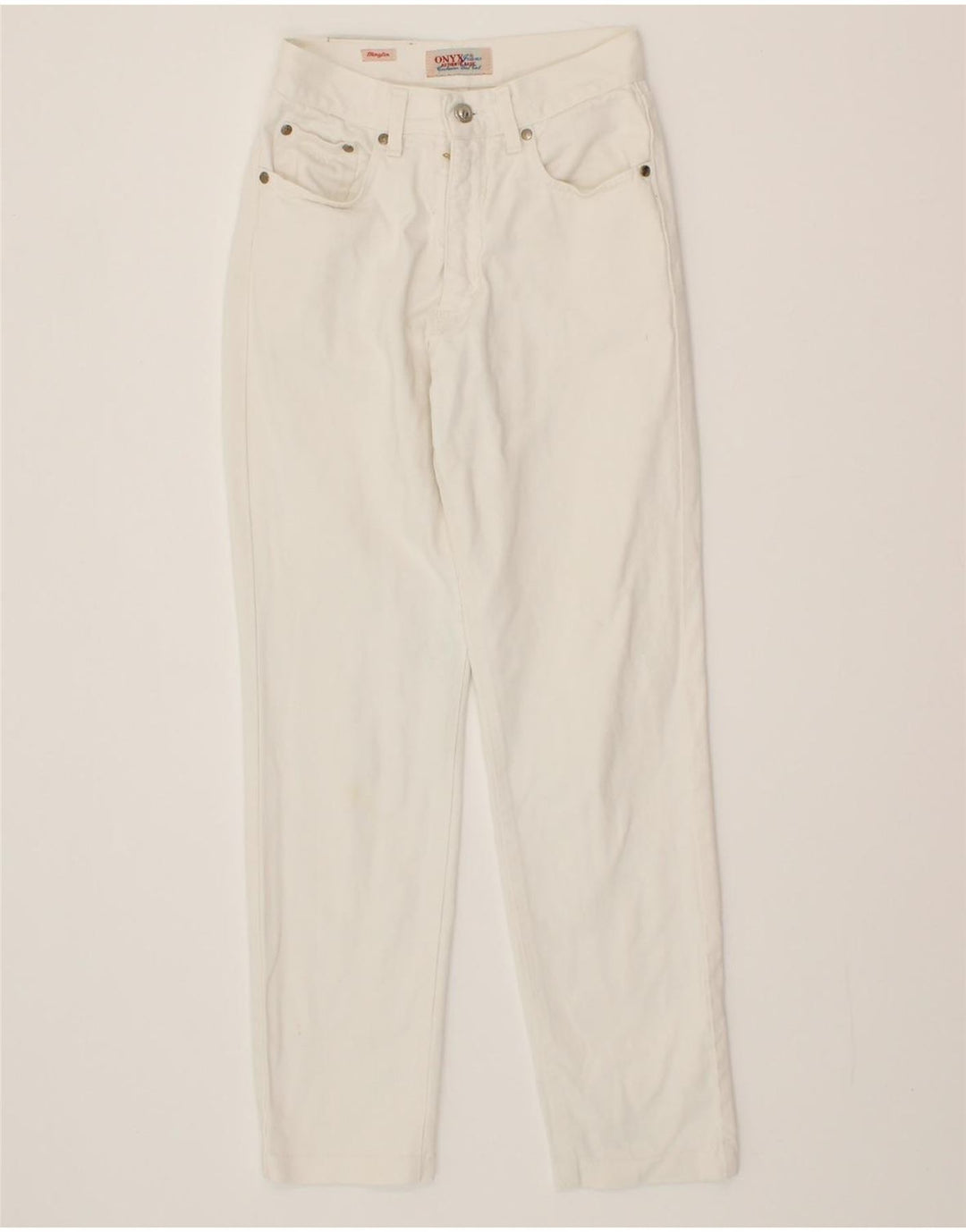 ONYX Womens Marylin Straight Jeans W29 L29 White Cotton Vintage Onyx and Second-Hand Onyx from Messina Hembry 