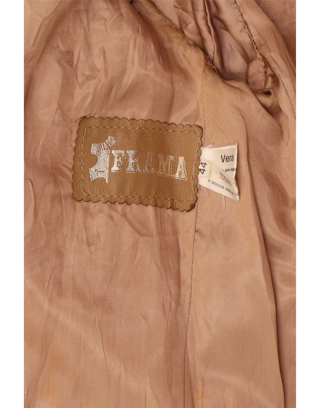 Vintage Γυναικείο Μπουφάν Blazer IT 44 Medium Beige Δερμάτινο Classic