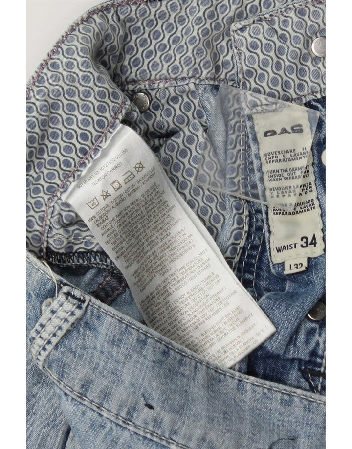 Ανδρικό Gas Distressed Slim Jeans W34 L32 Μπλε βαμβακερό