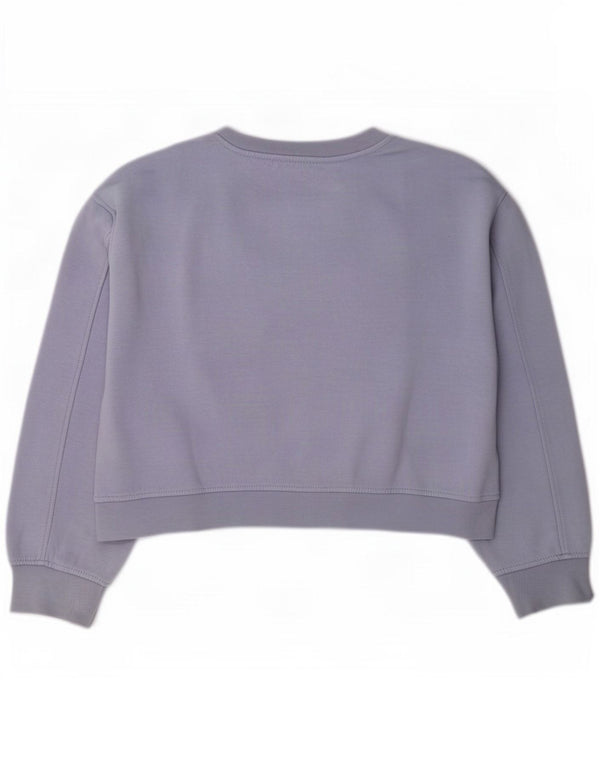 Zara Γυναικεία φούτερ Crop Jumper UK 16 Large Purple Cotton