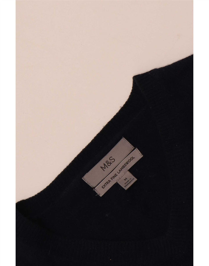 Marks & Spencer Ανδρικό πουλόβερ πουλόβερ με λαιμόκοψη με λαιμόκοψη μεσαίου μήκους μπλέ αρνί