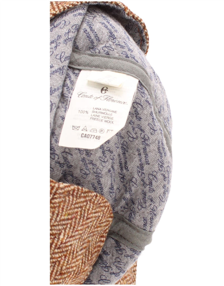 Conte of Florence Ανδρικό Flat Cap Medium Beige Ψαροκόκκαλο Classic