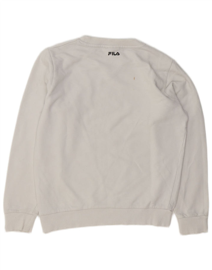 Fila Γυναικείο Φούτερ μεγάλου μεγέθους Jumper UK 10 Μικρό λευκό βαμβακερό
