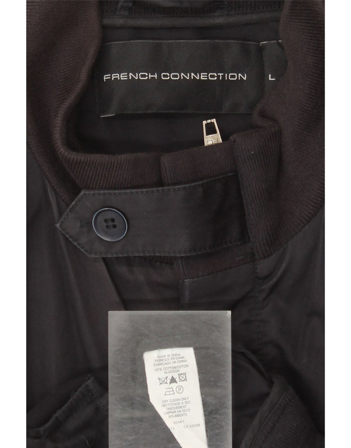 French Connection Ανδρικό μπουφάν UK 40 Large Navy Blue από βαμβάκι