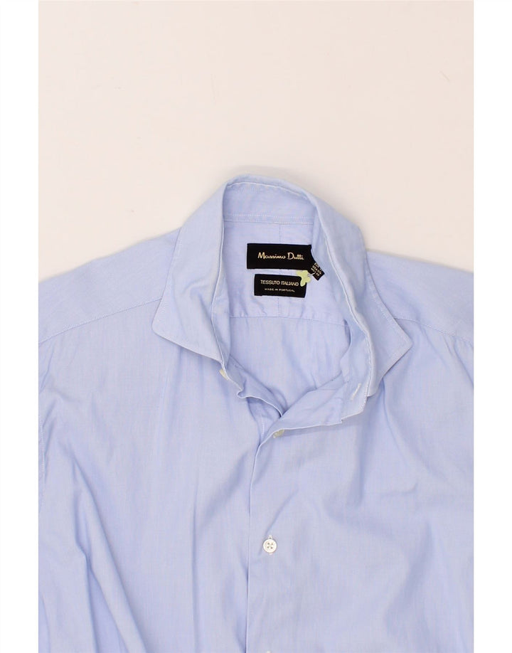 MASSIMO DUTTI Mens Shirt Size 40 15 1/2  Medium Blue Vintage Massimo Dutti and Second-Hand Massimo Dutti from Messina Hembry 