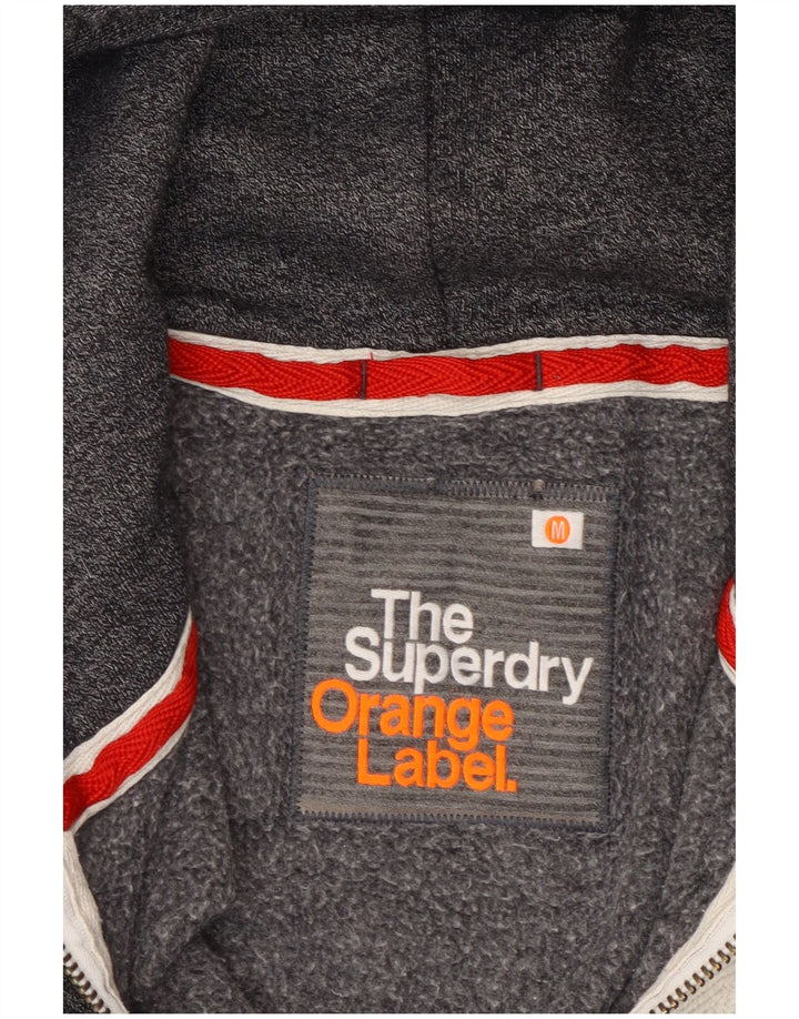 Ανδρικό πουλόβερ με κουκούλα με φερμουάρ Superdry, βαμβακερό μεσαίο γκρι