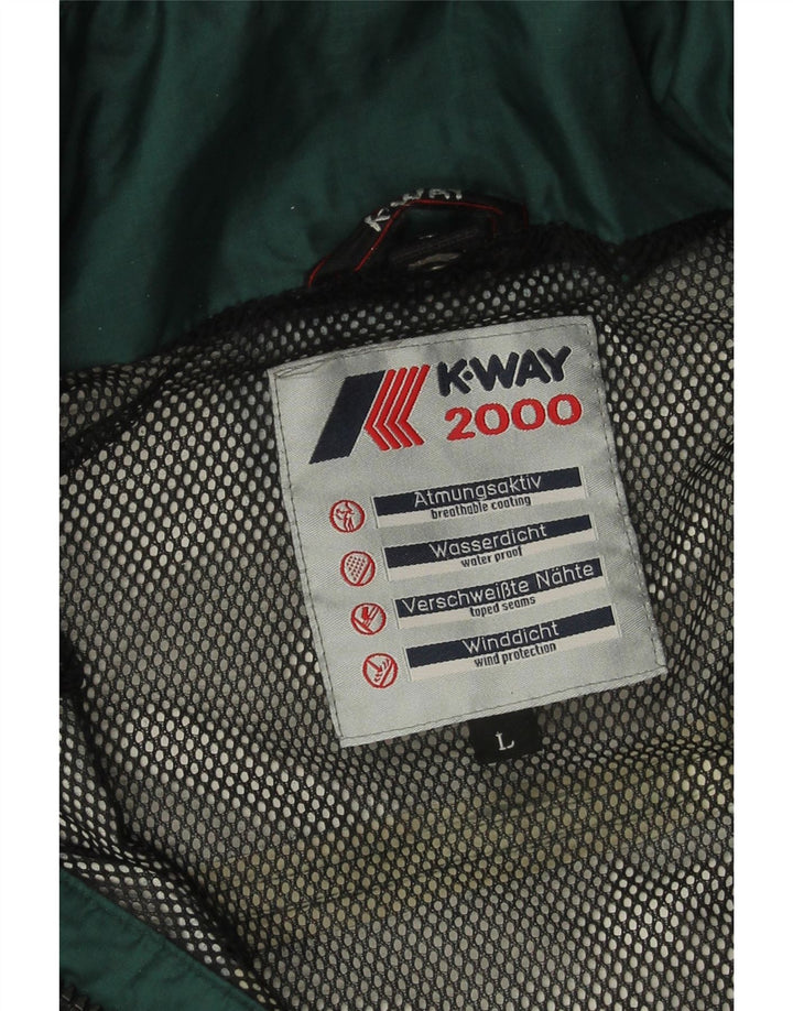 Ανδρικό μπουφάν βροχής K-Way Loose Fit UK 40 Large Green Polyamide