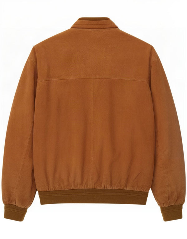 Vintage Ανδρικό Suede Bomber Jacket IT 58 4XL Καφέ Δερμάτινο