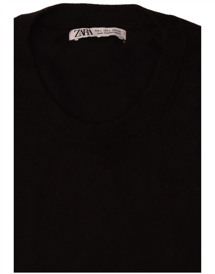 Zara Ανδρικό T-Shirt Top Large Μαύρο