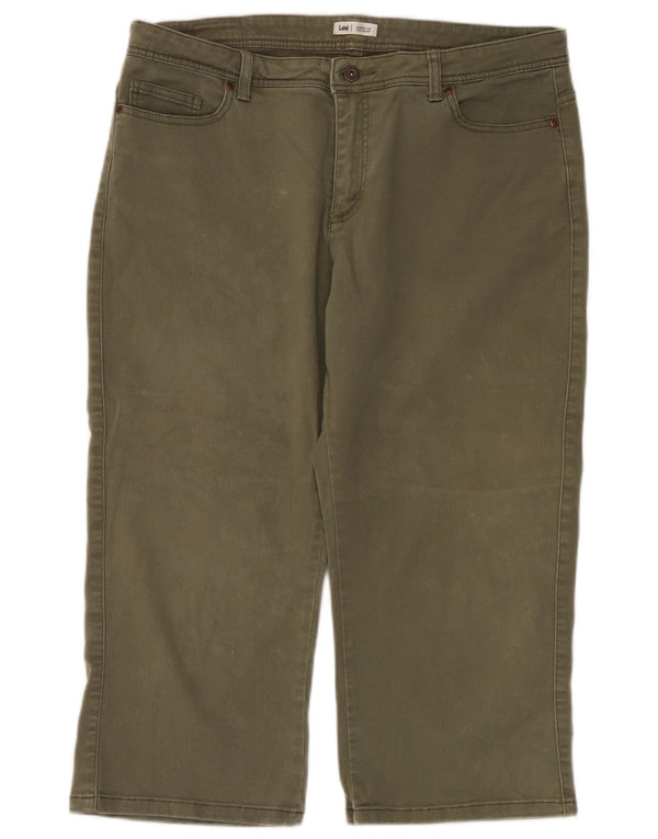 Lee Γυναικείο ίσιο παντελόνι Capri US 14 XL W36 L22 Χακί βαμβακερό