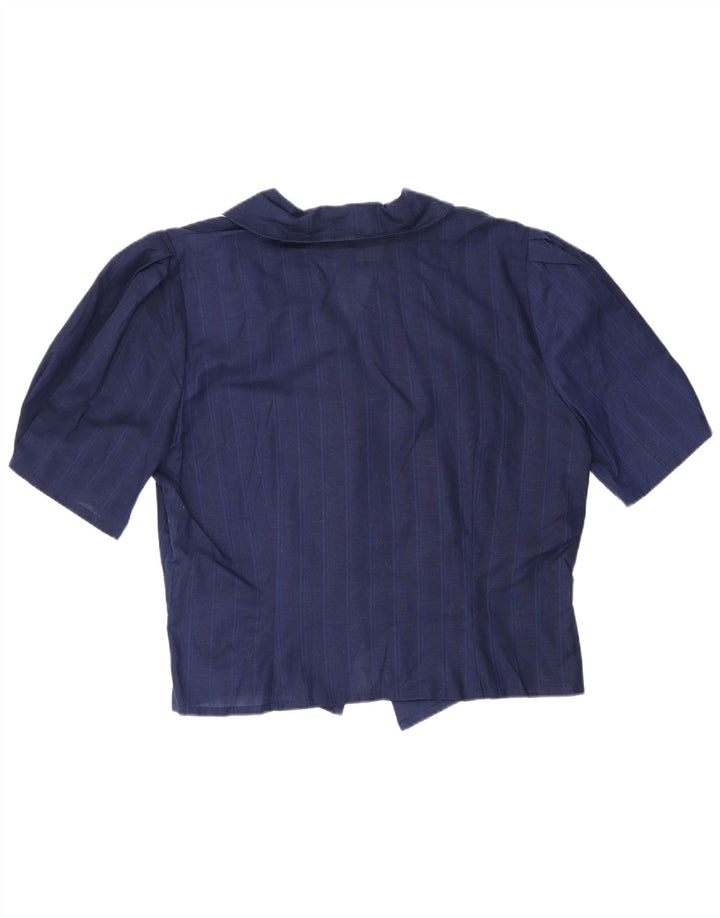 Vintage Γυναικείο Πουκάμισο Μπλούζα IT 44 Medium Navy Blue ριγέ