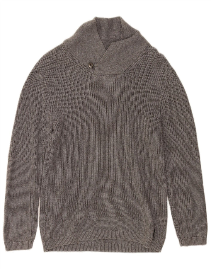 Πουλόβερ Zara Boys Shawl Neck Jumper 9-10 Years Grey Cotton