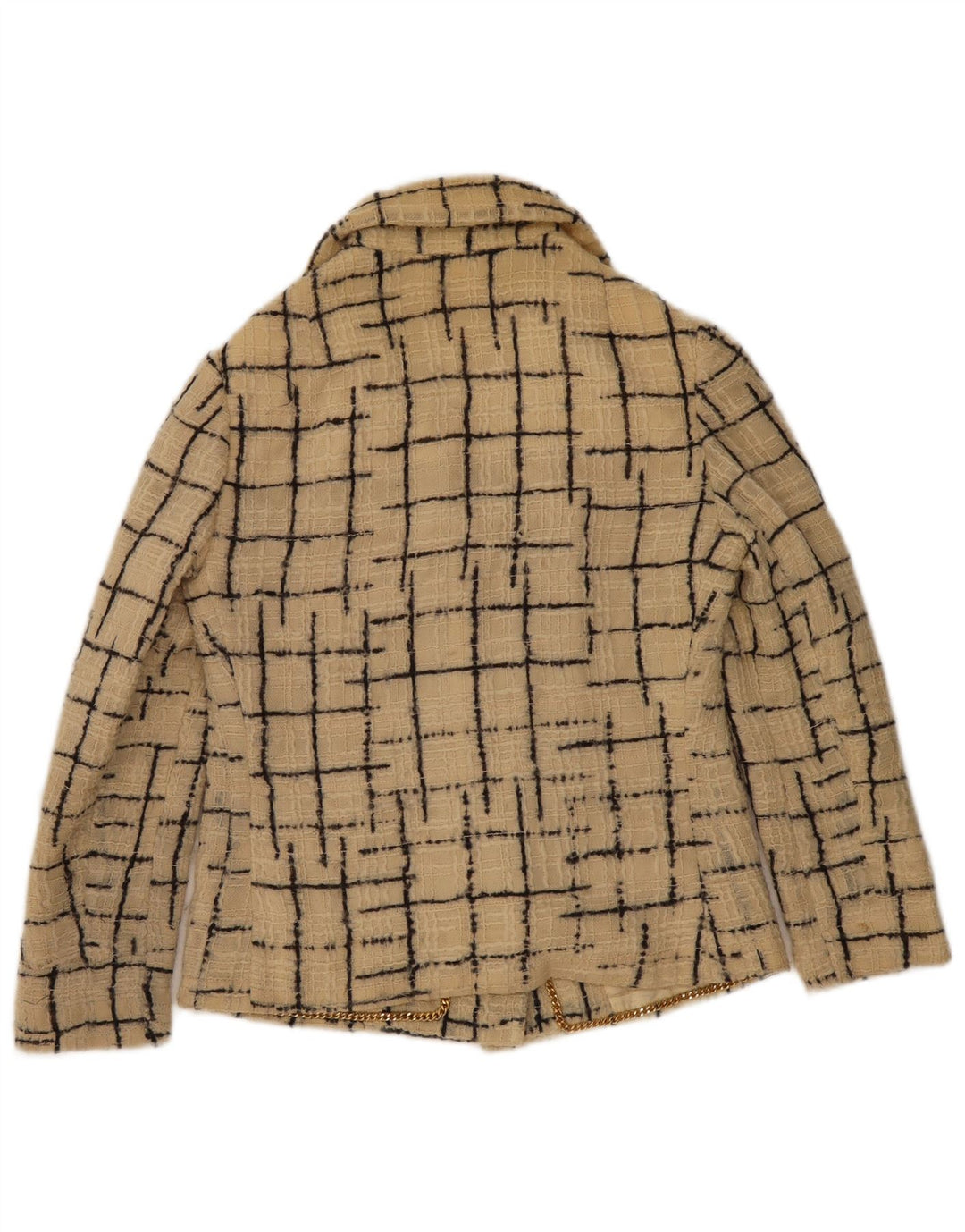 Vintage γυναικείο σακάκι με 4 κουμπιά σακάκι UK 10 Small Beige Check