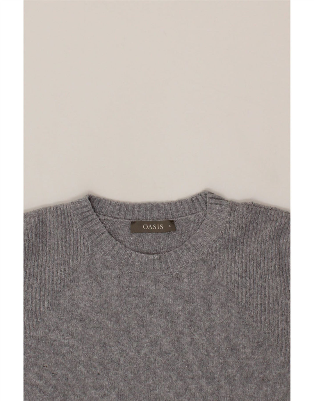 OASIS Womens Crew Neck Jumper Sweater UK 10 Small Grey Polyester Vintage Oasis and Second-Hand Oasis from Messina Hembry 