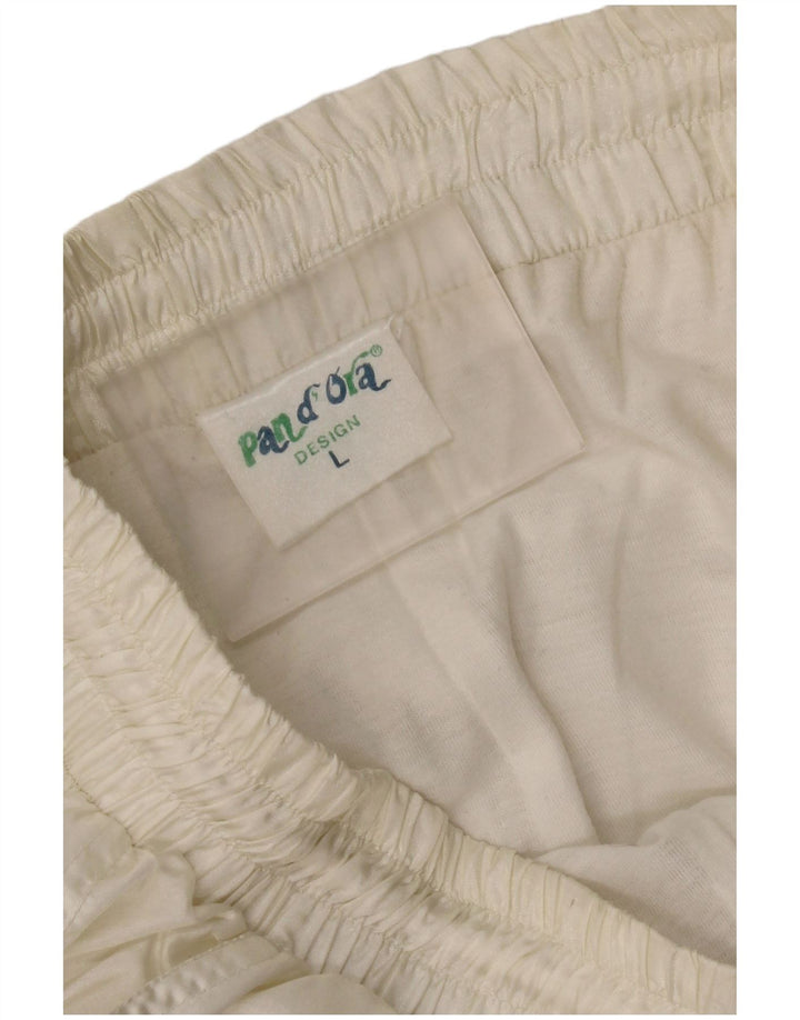 Pandora Ανδρική φόρμα παντελόνι Joggers Large White Colourblock Polyamide
