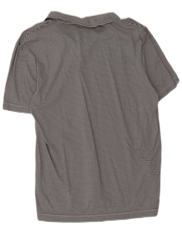 Reiss γυναικείο πουκάμισο πόλο UK 14 Large Navy Blue Pinstripe Βαμβακερό
