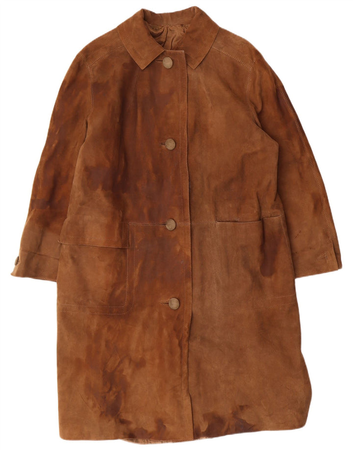 STRONG & FISHER LTD Γυναικείο vintage σουέτ πανωφόρι UK 18 XL καφέ Classic