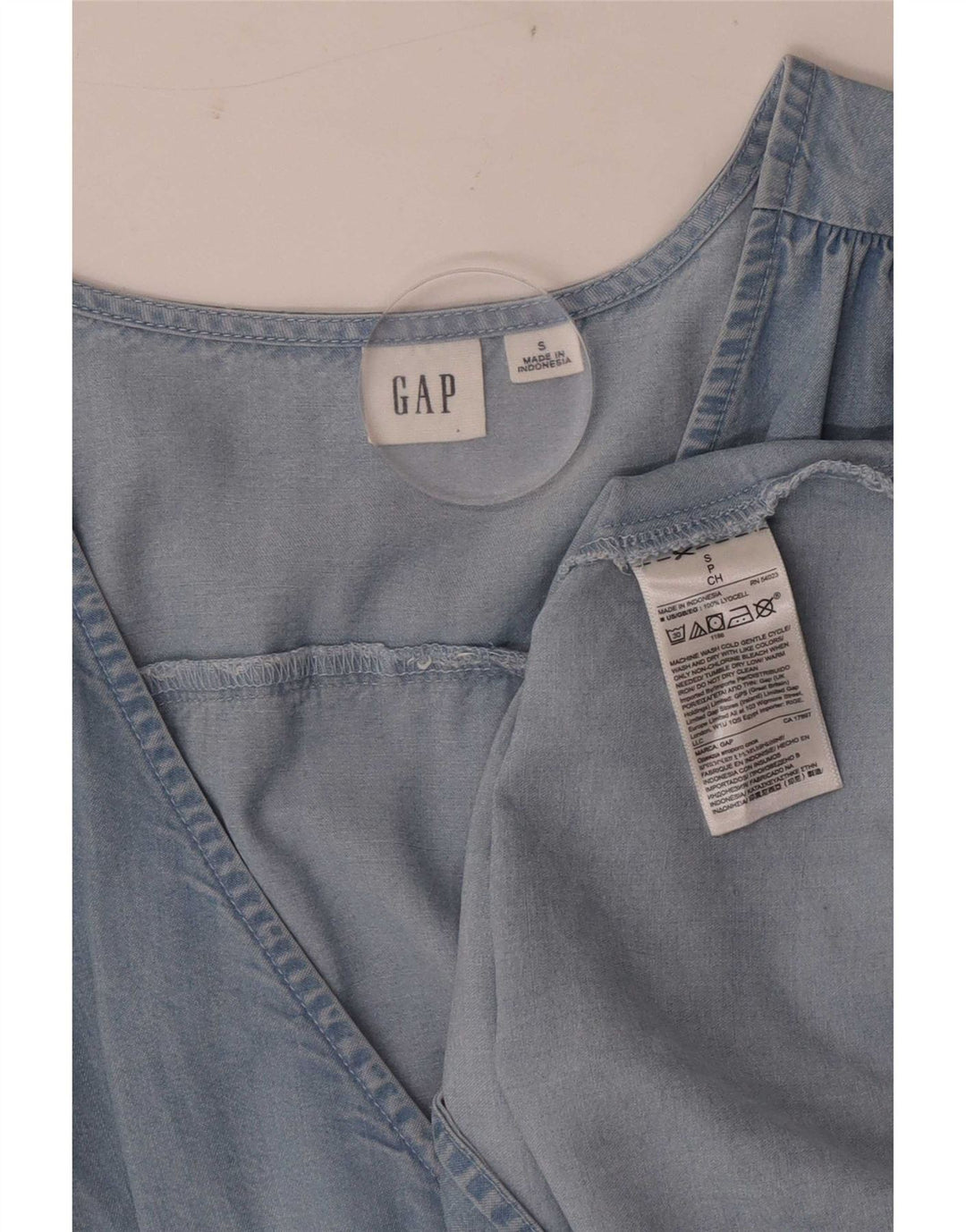 Gap Γυναικείο τζιν φόρεμα UK 10 Small Blue Lyocell