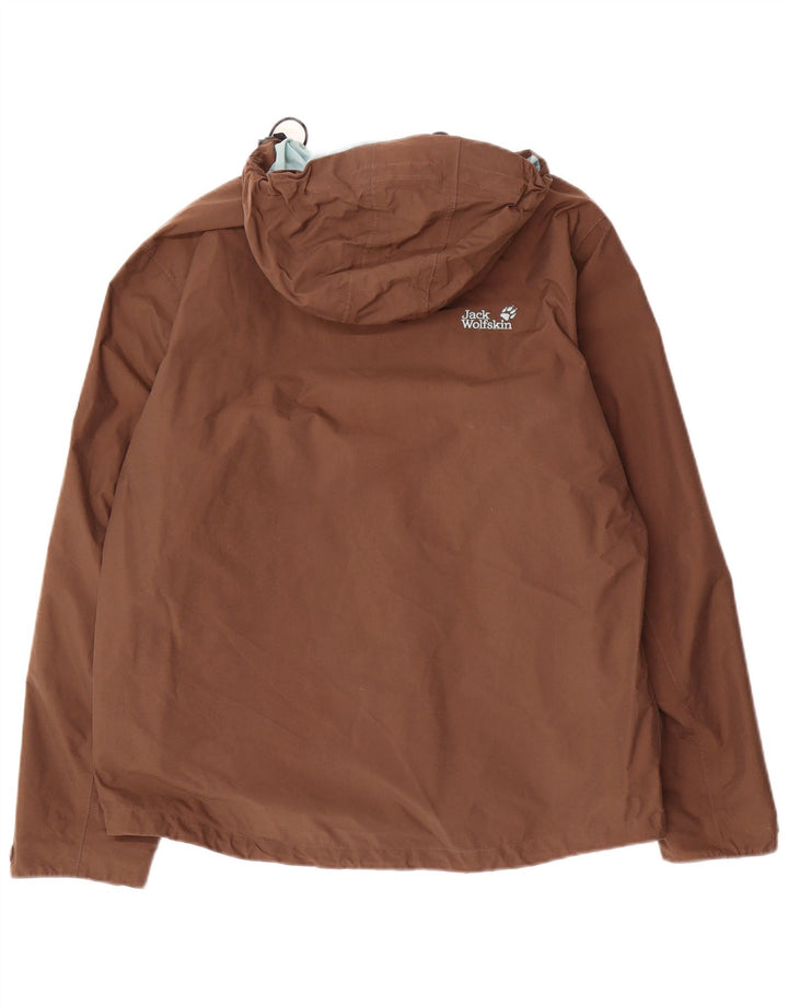Jack Wolfskin Ανδρικό μπουφάν βροχής με κουκούλα UK 36/38 Μεσαίο καφέ πολυαμίδιο