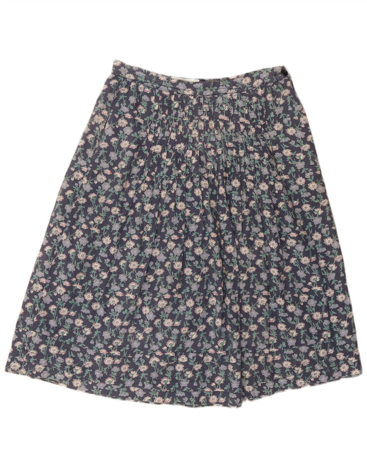 Vintage γυναικεία φούστα σε γραμμή Α W28 Μεσαίο Μπλε Floral