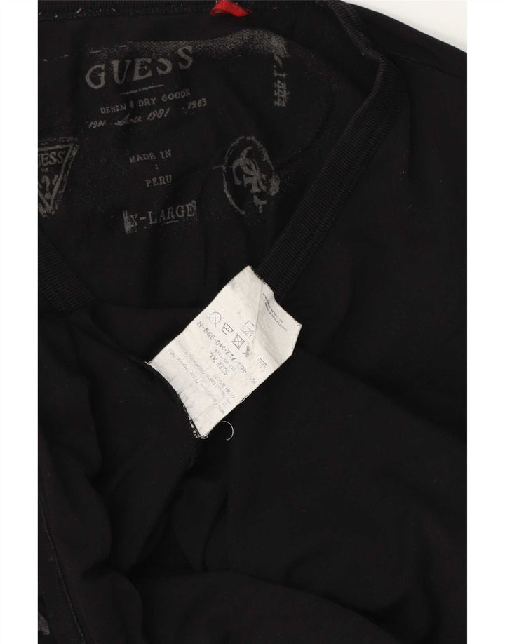 Ανδρικό γραφικό τοπ Guess Μακρυμάνικο XL Μαύρο βαμβακερό
