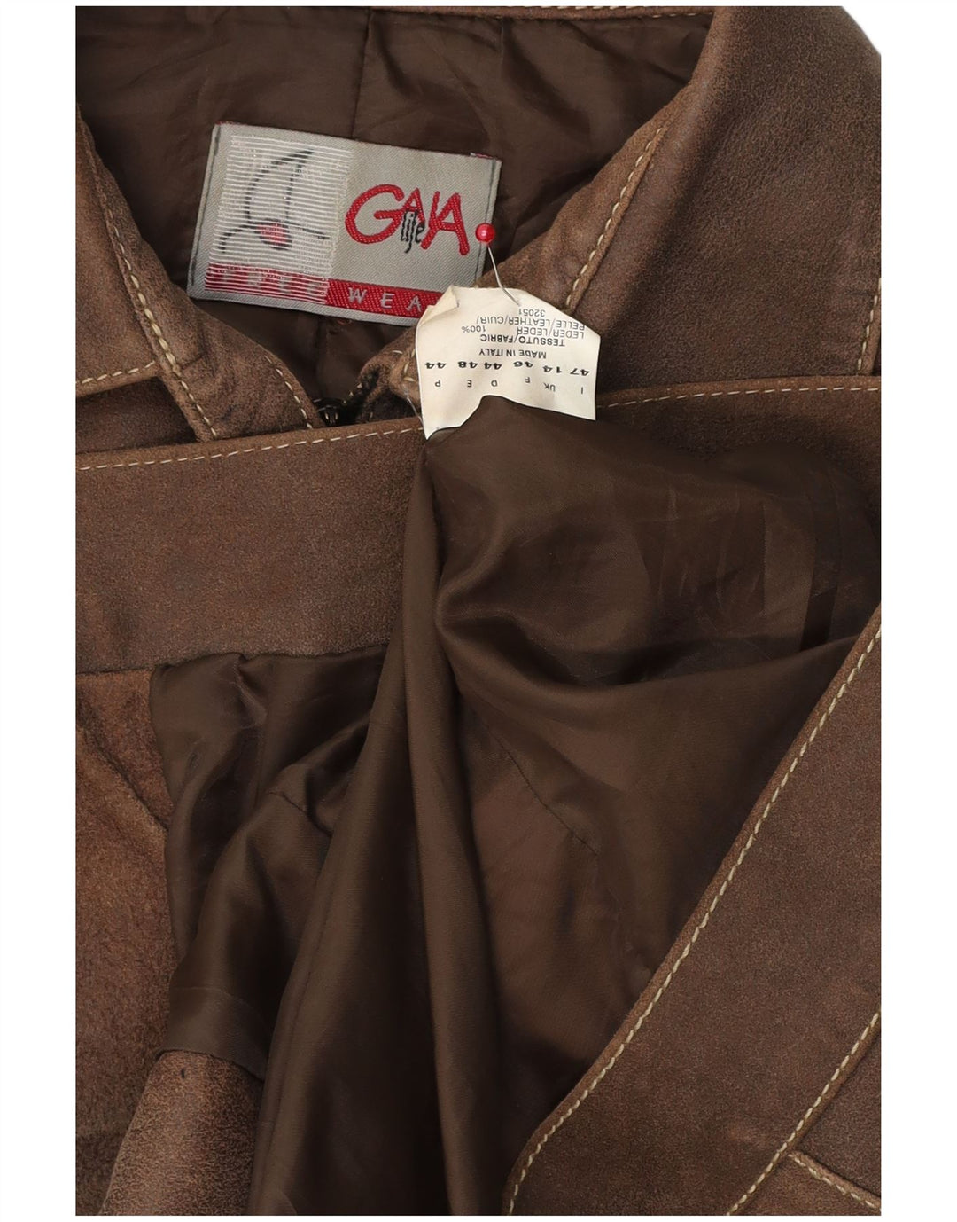Vintage Γυναικείο Δερμάτινο Μπουφάν UK 14 Large Brown Δερμάτινο
