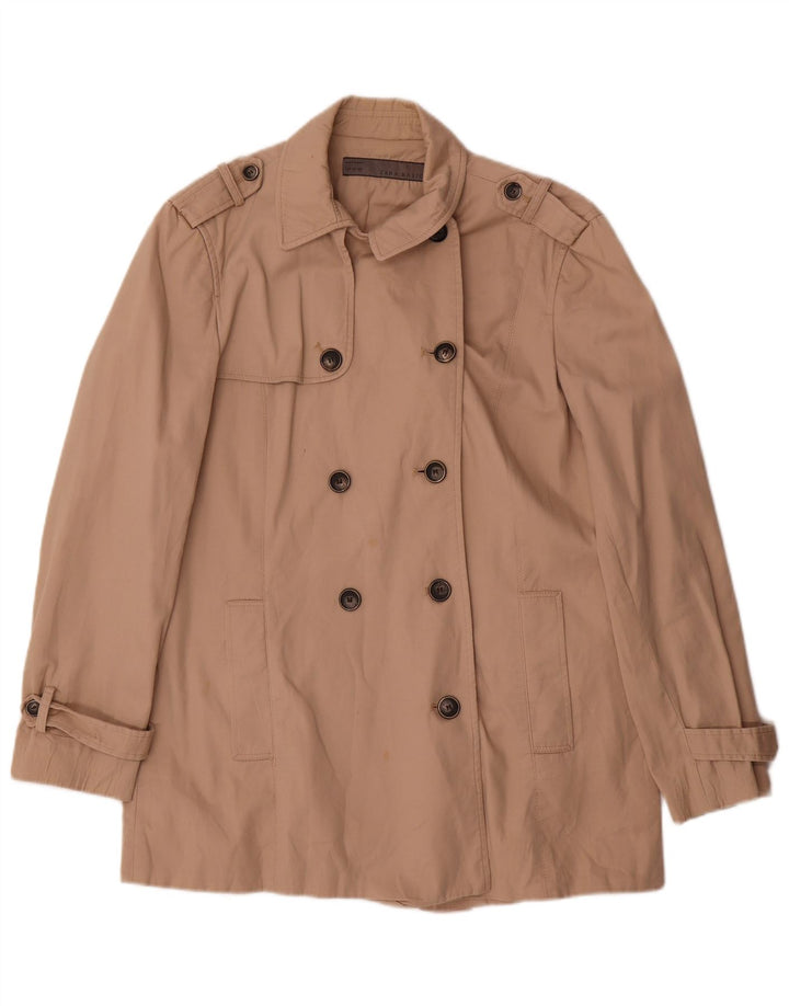Zara Γυναικεία καμπαρντίνα UK 16 Large Beige Cotton