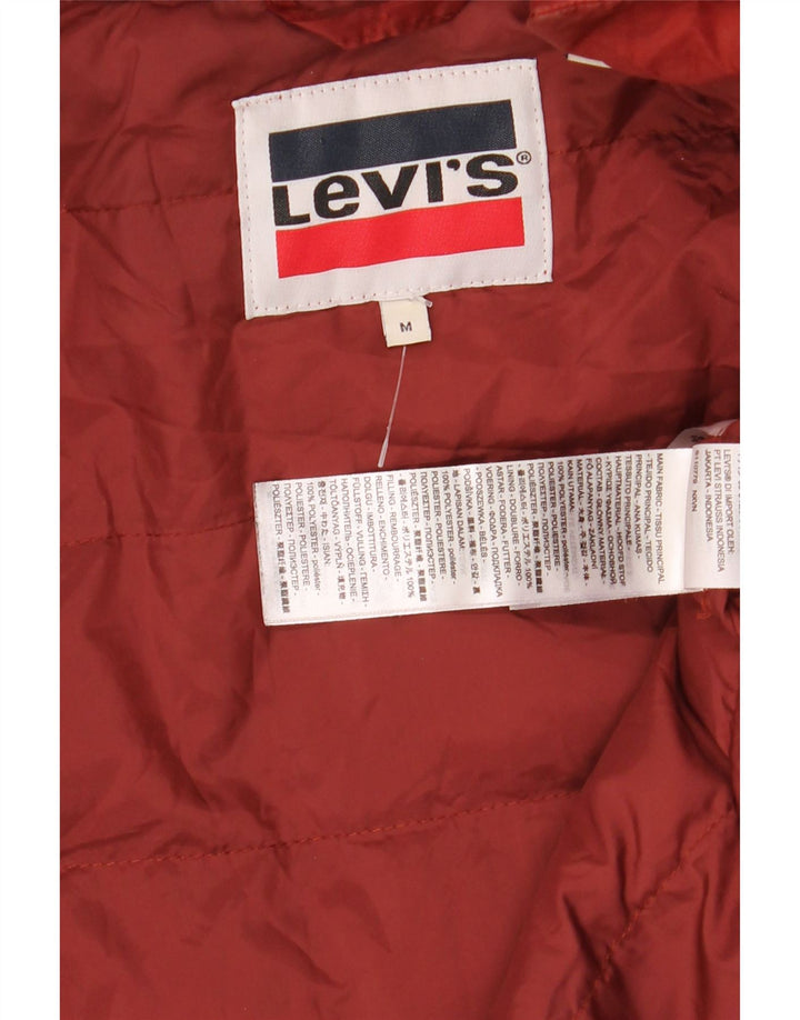 Γυναικείο μπουφάν με κουκούλα Levi's UK 14 με μεσαίο πορτοκαλί πολυεστέρα χειμώνα