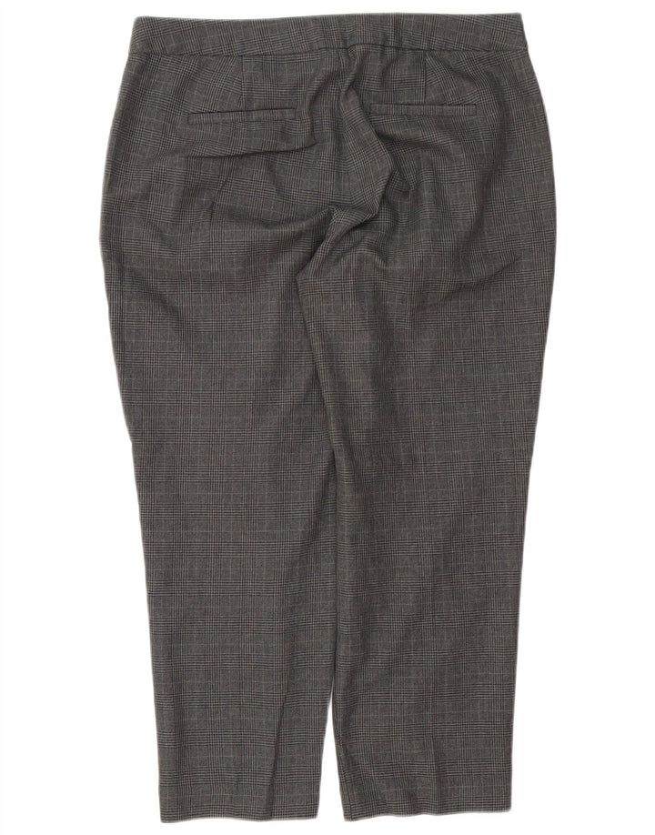 Marks & Spencer Γυναικείο Cropped Παντελόνι UK 14 Large W34 L25 Grey Check