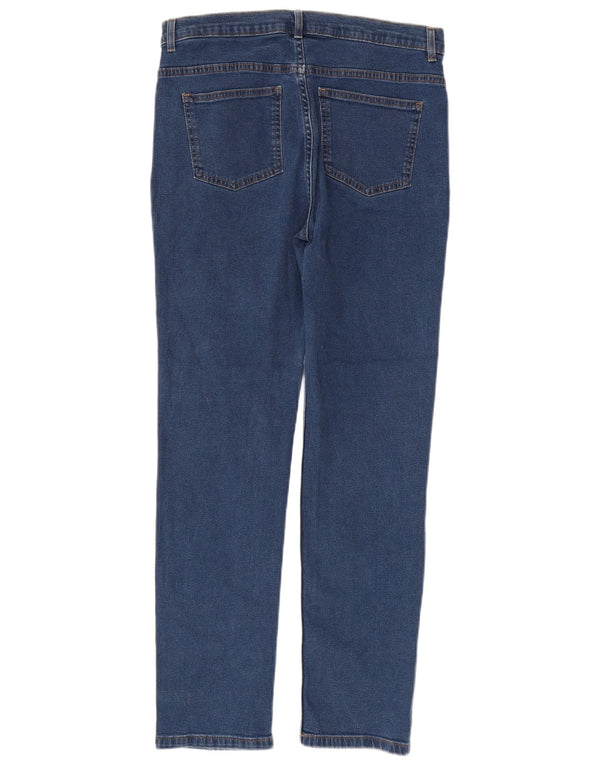 Marks & Spencer Γυναικεία Straight Jeans UK 12 Medium W32 L30 Blue Cotton
