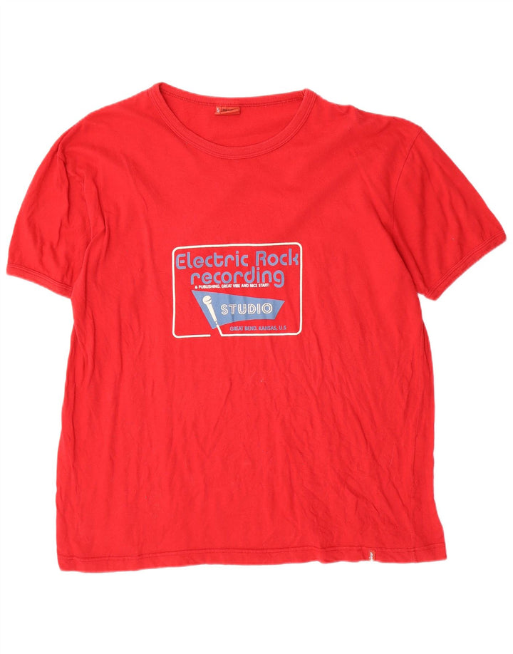 Ανδρικό γραφικό T-Shirt Levi's Top XL Red Cotton