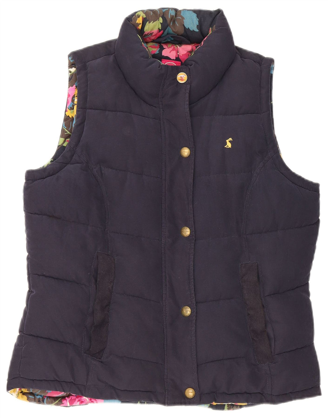 JOULES Γυναικείο padded Gilet UK 12 Medium Navy Blue Polyester
