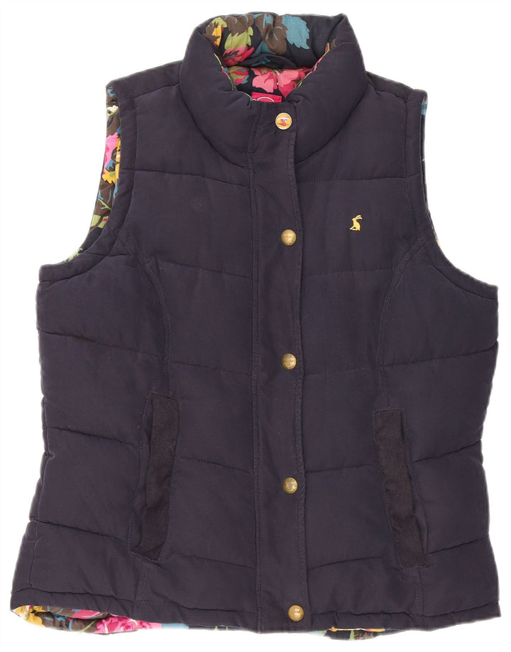 JOULES Γυναικείο padded Gilet UK 12 Medium Navy Blue Polyester