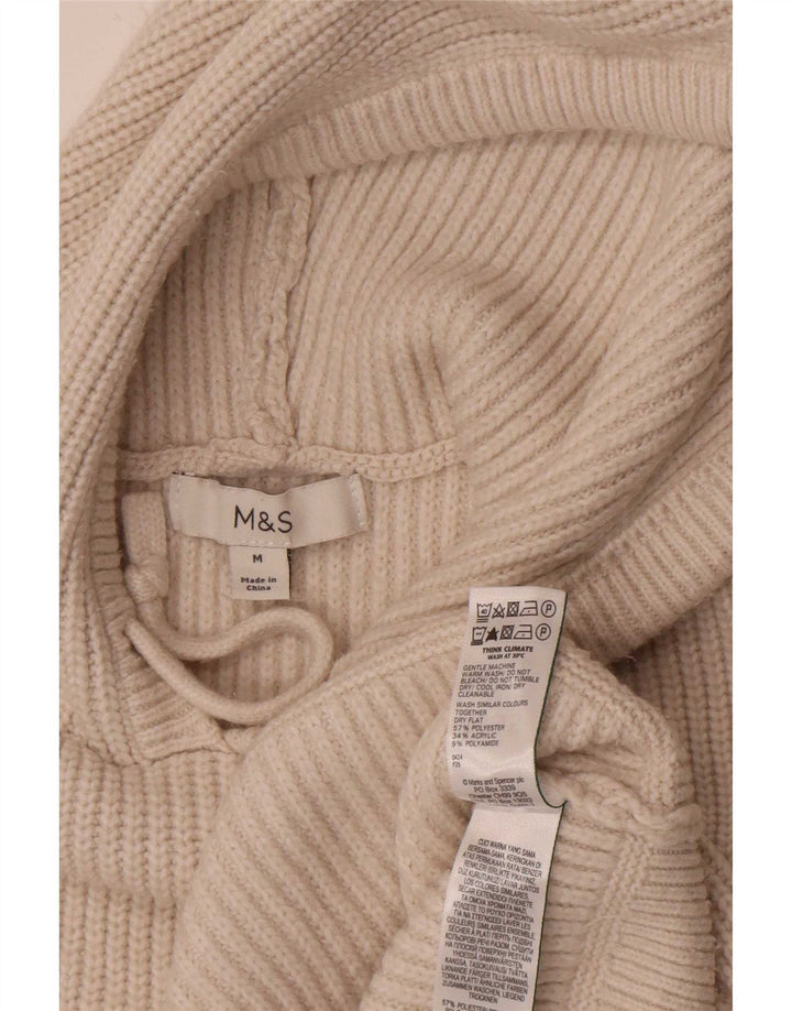 Marks & Spencer Γυναικείο πουλόβερ με κουκούλα UK 14 Μεσαίο Μπεζ Πολυεστέρας