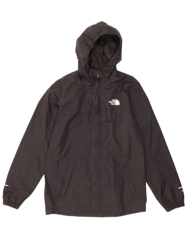 The North Face Boys Hooded Rain Jacket 14-15 Years XL Black Nylon