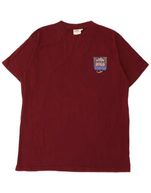 Ανδρικό μπλουζάκι Weird Fish Graphic T-Shirt Top μεγάλο μπορντό βαμβακερό