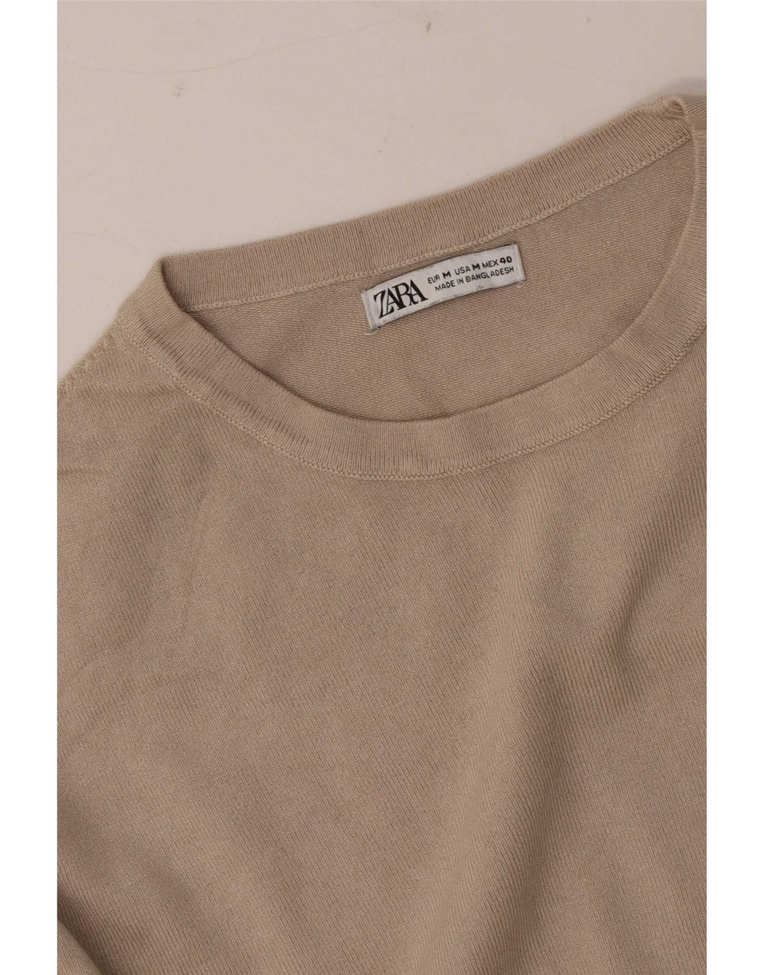 Ανδρικό πουλόβερ Zara Crew Neck Jumper Medium Beige