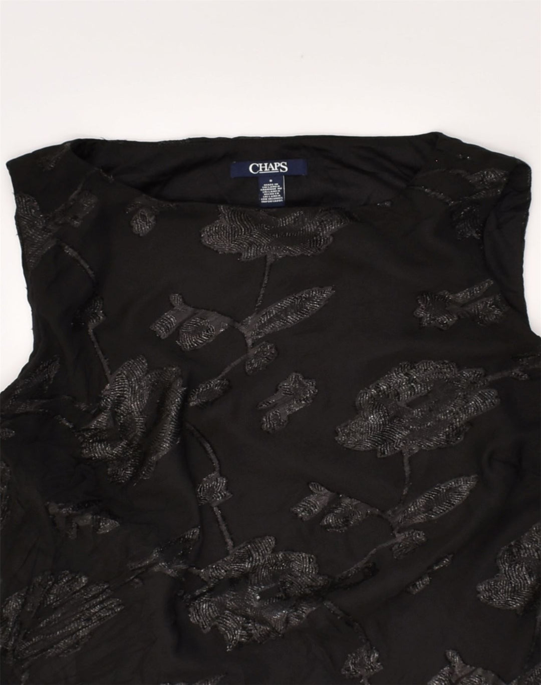 CHAPS Γυναικείο φόρεμα A-Line UK 10 Small Black Floral Polyester